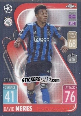 Sticker David Neres - Uefa Champions League Chrome 2021-2022. Match Attax - Topps