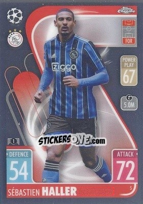 Sticker Sébastien Haller - Uefa Champions League Chrome 2021-2022. Match Attax n. 5 - Topps