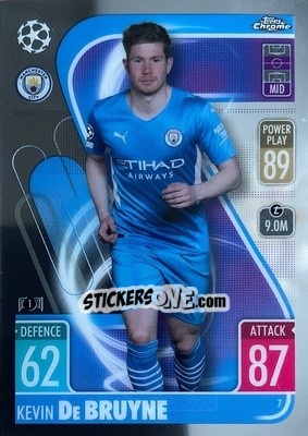 Sticker Kevin de Bruyne - Uefa Champions League Chrome 2021-2022. Match Attax n. 7 - Topps