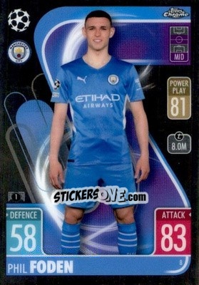 Sticker Phil Foden - Uefa Champions League Chrome 2021-2022. Match Attax n. 8 - Topps