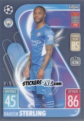 Sticker Raheem Sterling - Uefa Champions League Chrome 2021-2022. Match Attax n. 10 - Topps