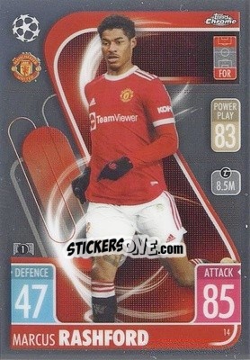 Sticker Marcus Rashford - Uefa Champions League Chrome 2021-2022. Match Attax n. 14 - Topps