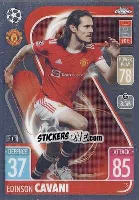 Sticker Edinson Cavani - Uefa Champions League Chrome 2021-2022. Match Attax n. 15 - Topps