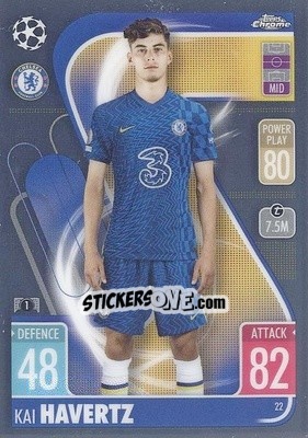 Sticker Kai Havertz - Uefa Champions League Chrome 2021-2022. Match Attax n. 22 - Topps