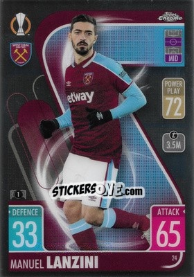 Figurina Manuel Lanzini - Uefa Champions League Chrome 2021-2022. Match Attax - Topps