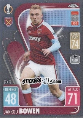 Sticker Jarrod Bowen - Uefa Champions League Chrome 2021-2022. Match Attax n. 26 - Topps