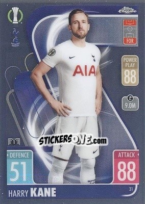 Sticker Harry Kane - Uefa Champions League Chrome 2021-2022. Match Attax n. 31 - Topps