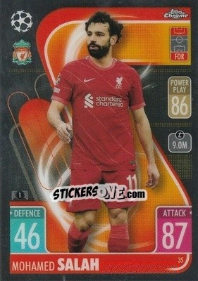 Sticker Mohamed Salah - Uefa Champions League Chrome 2021-2022. Match Attax n. 35 - Topps