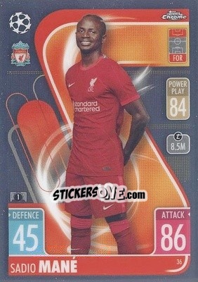 Figurina Sadio Mané - Uefa Champions League Chrome 2021-2022. Match Attax - Topps