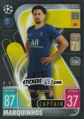 Sticker Marquinhos - Uefa Champions League Chrome 2021-2022. Match Attax n. 37 - Topps