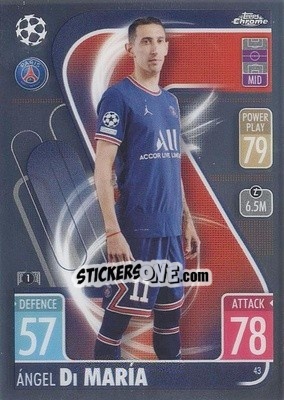 Cromo Angel Di Maria - Uefa Champions League Chrome 2021-2022. Match Attax - Topps