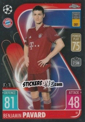 Sticker Benjamin Pavard - Uefa Champions League Chrome 2021-2022. Match Attax n. 48 - Topps