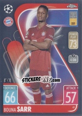 Sticker Bouna Sarr - Uefa Champions League Chrome 2021-2022. Match Attax n. 49 - Topps