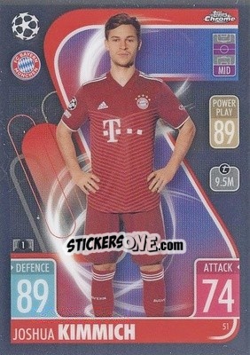 Sticker Joshua Kimmich - Uefa Champions League Chrome 2021-2022. Match Attax n. 51 - Topps