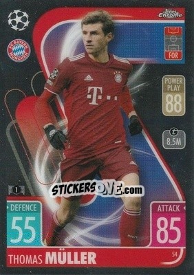 Sticker Thomas Müller - Uefa Champions League Chrome 2021-2022. Match Attax n. 54 - Topps