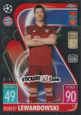 Sticker Robert Lewandowski - Uefa Champions League Chrome 2021-2022. Match Attax n. 55 - Topps