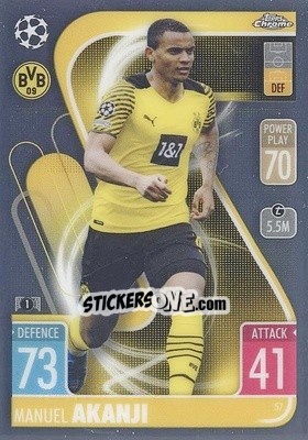 Sticker Manuel Akanji - Uefa Champions League Chrome 2021-2022. Match Attax n. 57 - Topps