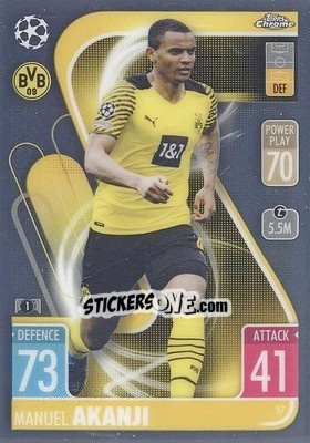 Figurina Manuel Akanji - Uefa Champions League Chrome 2021-2022. Match Attax - Topps