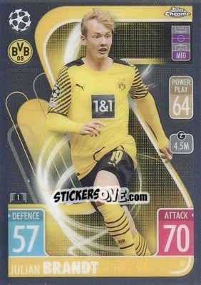 Sticker Julian Brandt - Uefa Champions League Chrome 2021-2022. Match Attax n. 62 - Topps