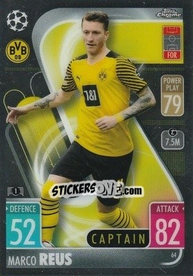 Sticker Marco Reus - Uefa Champions League Chrome 2021-2022. Match Attax n. 64 - Topps