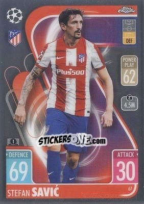 Sticker Stefan Savic - Uefa Champions League Chrome 2021-2022. Match Attax n. 67 - Topps