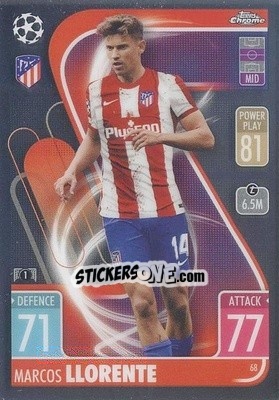 Sticker Marcos Llorente - Uefa Champions League Chrome 2021-2022. Match Attax n. 68 - Topps