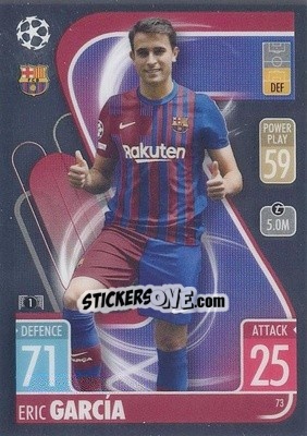 Sticker Eric García - Uefa Champions League Chrome 2021-2022. Match Attax n. 73 - Topps