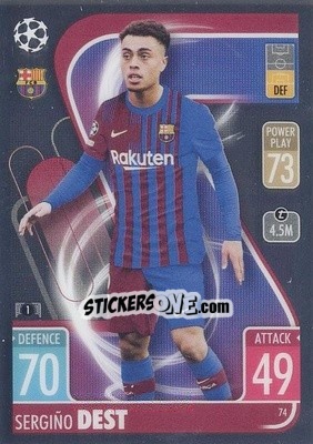 Cromo Sergiño Dest - Uefa Champions League Chrome 2021-2022. Match Attax - Topps