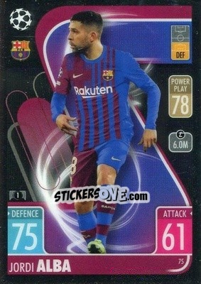 Sticker Jordi Alba - Uefa Champions League Chrome 2021-2022. Match Attax n. 75 - Topps