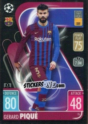Sticker Gerard Piqué - Uefa Champions League Chrome 2021-2022. Match Attax n. 76 - Topps