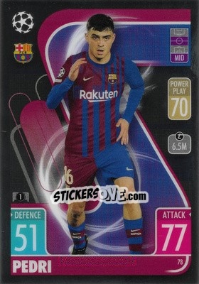 Sticker Pedri - Uefa Champions League Chrome 2021-2022. Match Attax n. 78 - Topps