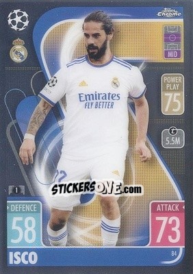 Sticker Isco - Uefa Champions League Chrome 2021-2022. Match Attax n. 84 - Topps