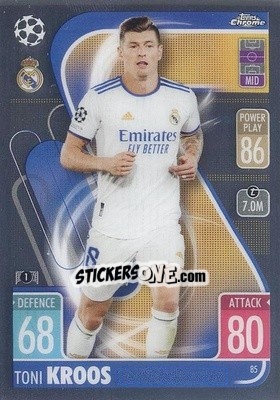 Sticker Toni Kroos - Uefa Champions League Chrome 2021-2022. Match Attax n. 85 - Topps