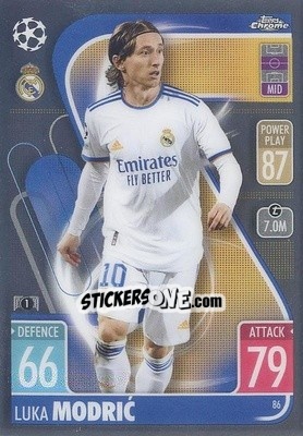 Sticker Luka Modric - Uefa Champions League Chrome 2021-2022. Match Attax n. 86 - Topps