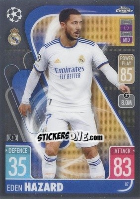 Sticker Eden Hazard - Uefa Champions League Chrome 2021-2022. Match Attax n. 87 - Topps