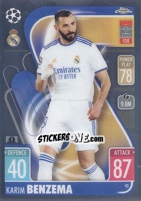 Sticker Karim Benzema - Uefa Champions League Chrome 2021-2022. Match Attax n. 90 - Topps