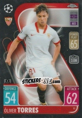 Sticker Óliver Torres - Uefa Champions League Chrome 2021-2022. Match Attax n. 91 - Topps