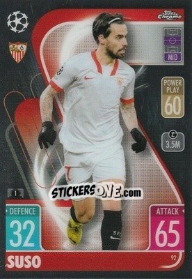 Sticker Suso - Uefa Champions League Chrome 2021-2022. Match Attax n. 92 - Topps