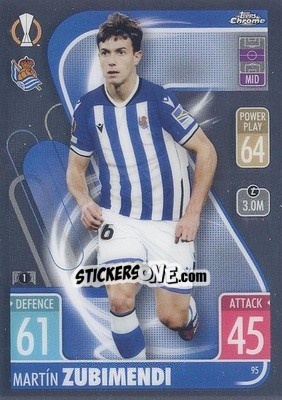 Sticker Martín Zubimendi - Uefa Champions League Chrome 2021-2022. Match Attax n. 95 - Topps