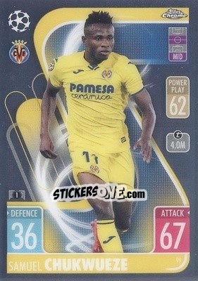 Sticker Samuel Chukwueze - Uefa Champions League Chrome 2021-2022. Match Attax n. 99 - Topps