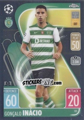 Sticker Gonzalo Inácio - Uefa Champions League Chrome 2021-2022. Match Attax n. 105 - Topps