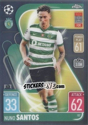 Sticker Nuno Santos - Uefa Champions League Chrome 2021-2022. Match Attax n. 107 - Topps