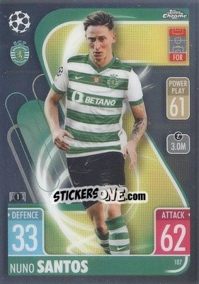 Sticker Nuno Santos - Uefa Champions League Chrome 2021-2022. Match Attax - Topps