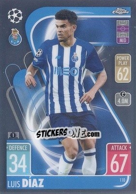 Sticker Luis Díaz - Uefa Champions League Chrome 2021-2022. Match Attax n. 110 - Topps