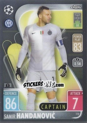 Sticker Samir Handanovic - Uefa Champions League Chrome 2021-2022. Match Attax n. 112 - Topps