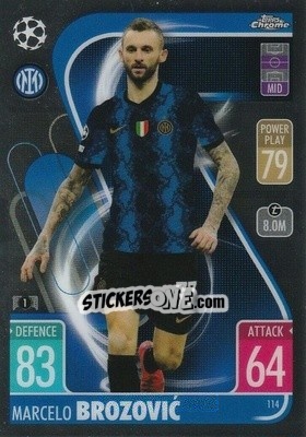 Sticker Marcelo Brozovic - Uefa Champions League Chrome 2021-2022. Match Attax n. 114 - Topps