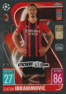 Sticker Zlatan Ibrahimovic - Uefa Champions League Chrome 2021-2022. Match Attax n. 124 - Topps