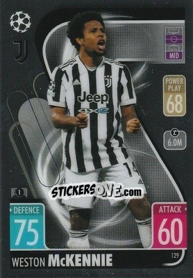 Sticker Weston McKennie - Uefa Champions League Chrome 2021-2022. Match Attax n. 129 - Topps