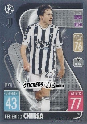 Sticker Federico Chiesa - Uefa Champions League Chrome 2021-2022. Match Attax n. 131 - Topps