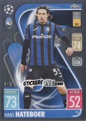 Sticker Hans Hateboer - Uefa Champions League Chrome 2021-2022. Match Attax n. 133 - Topps
